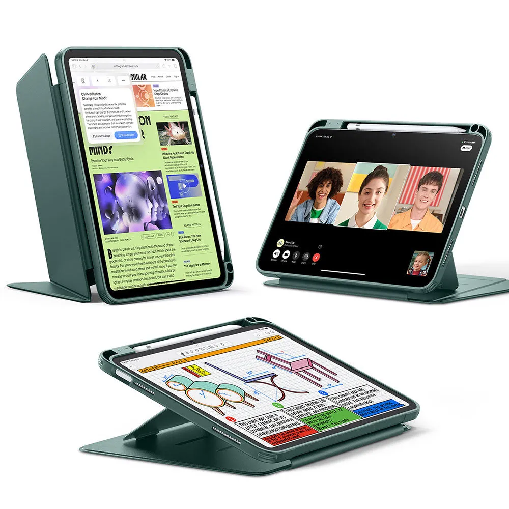 Custodia per Apple iPad (2025) / (2022), ESR, Flip Hybrid con Porta Matita, Verde - immagine 1