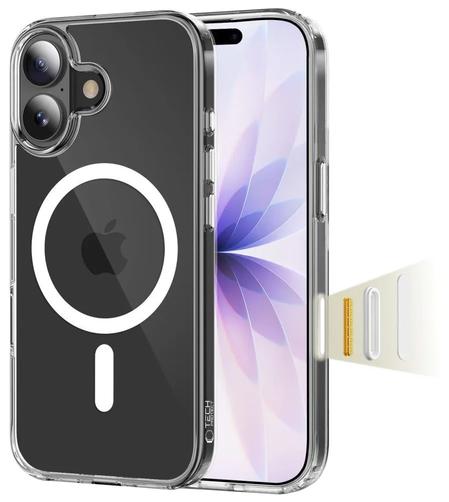 Custodia MagSafe per Apple iPhone 17, Tech-Protect, Flexair Hybrid CC, Trasparente - immagine 1