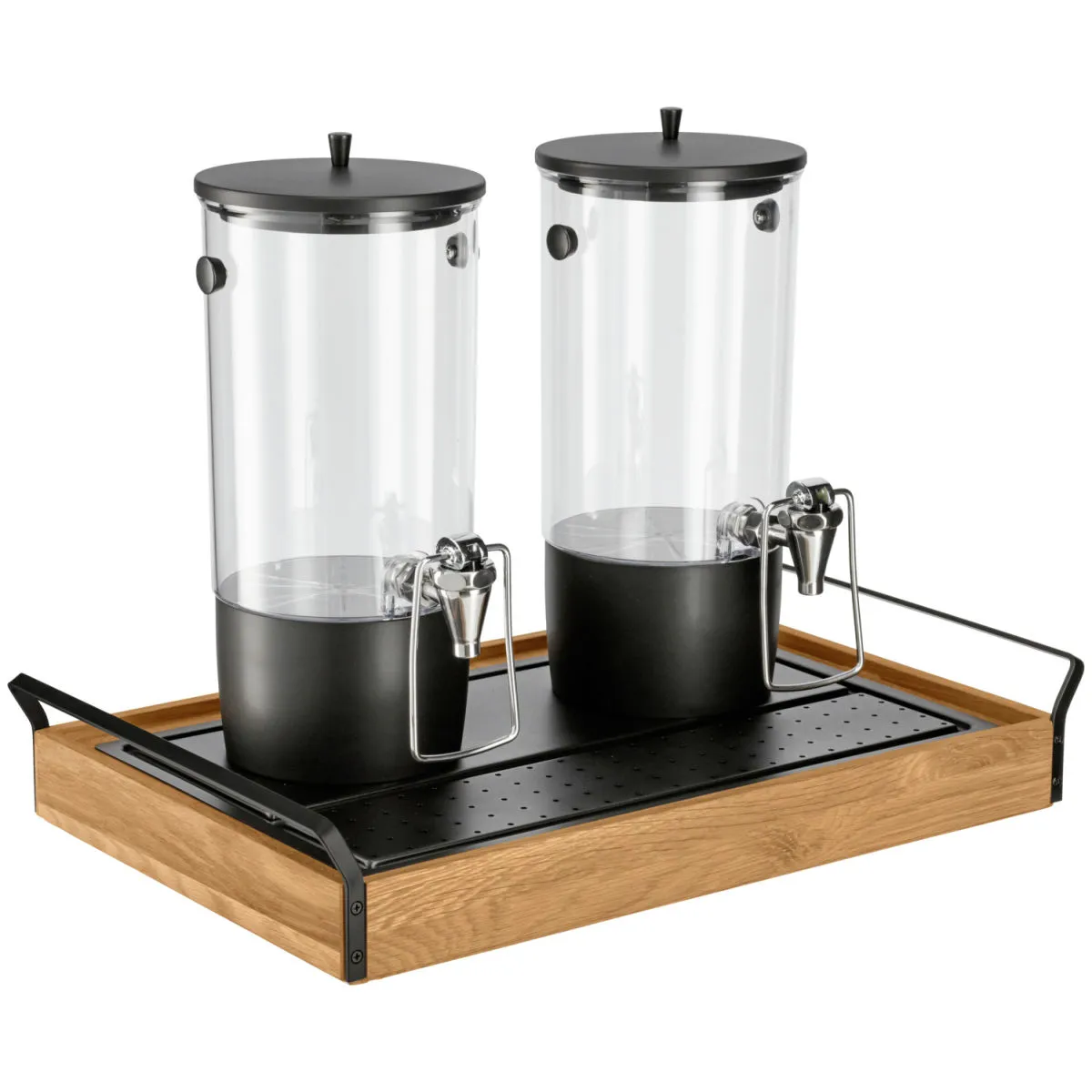 VEGA Dispenser succhi di frutta Esino doppio, GN 1/1, 2x 4l; 61.9x38.6x42 cm (LxLxH); quercia/nero - immagine 1