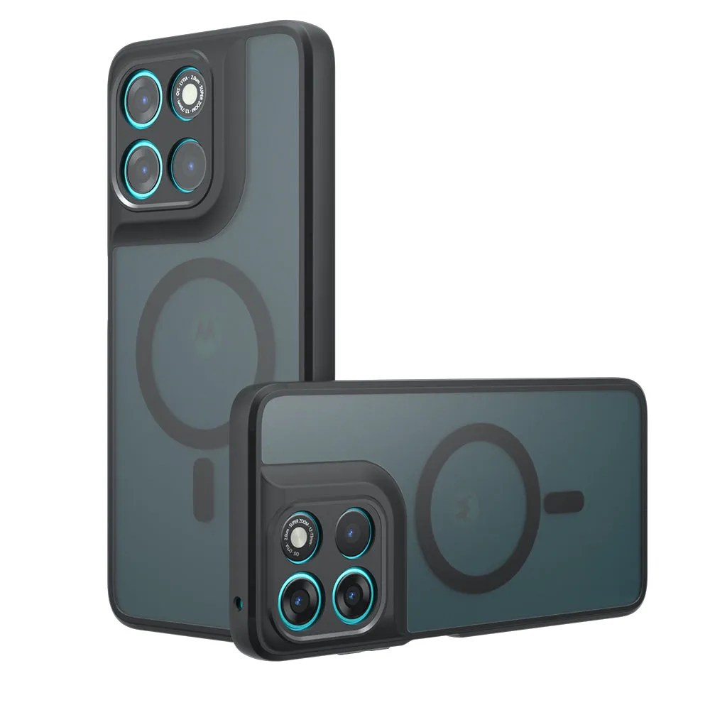 Custodia MagSafe per Motorola Moto G77 / G67, Techsuit, PureFrost, Nera Satinata - immagine 1
