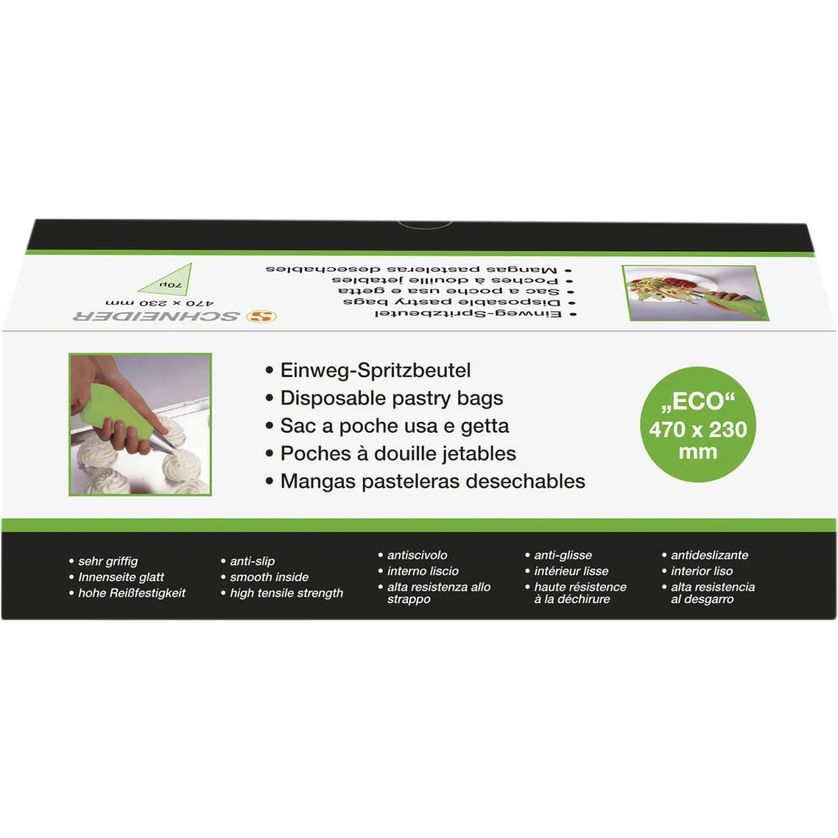 100x Schneider Sacchetti sac a poche monouso; 47x23 cm (LxL); verde; 100 pz. / Pacco - immagine 1