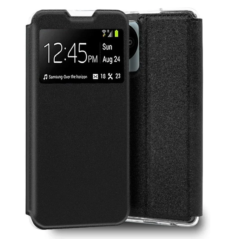 Custodia Flip Cover nera semplice e alla moda per ZTE Blade A35 Lite - immagine 1