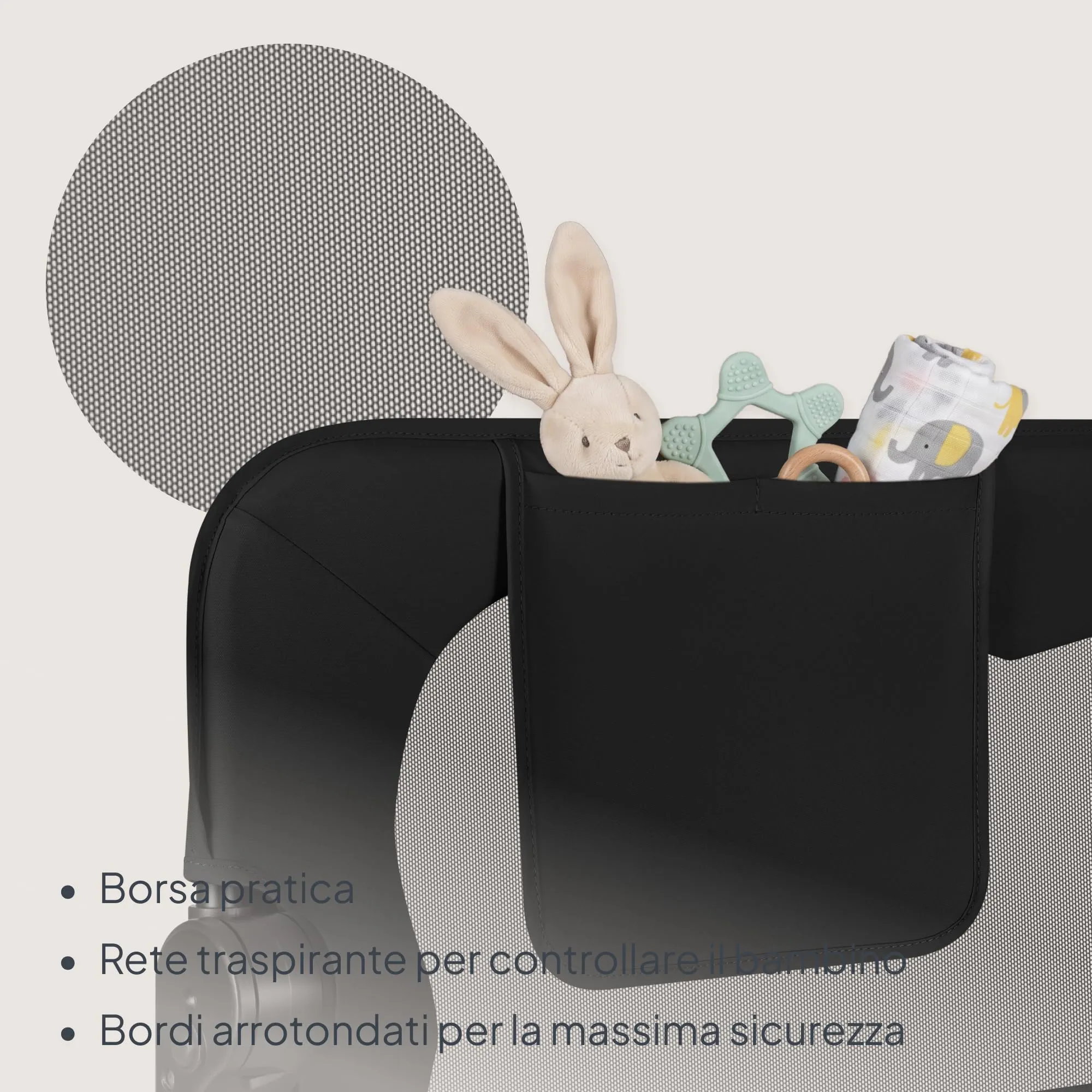 lionelo Eva Sponda Letto Universale 150 cm. Altezza 42 cm e Reclino a 180° - immagine 6