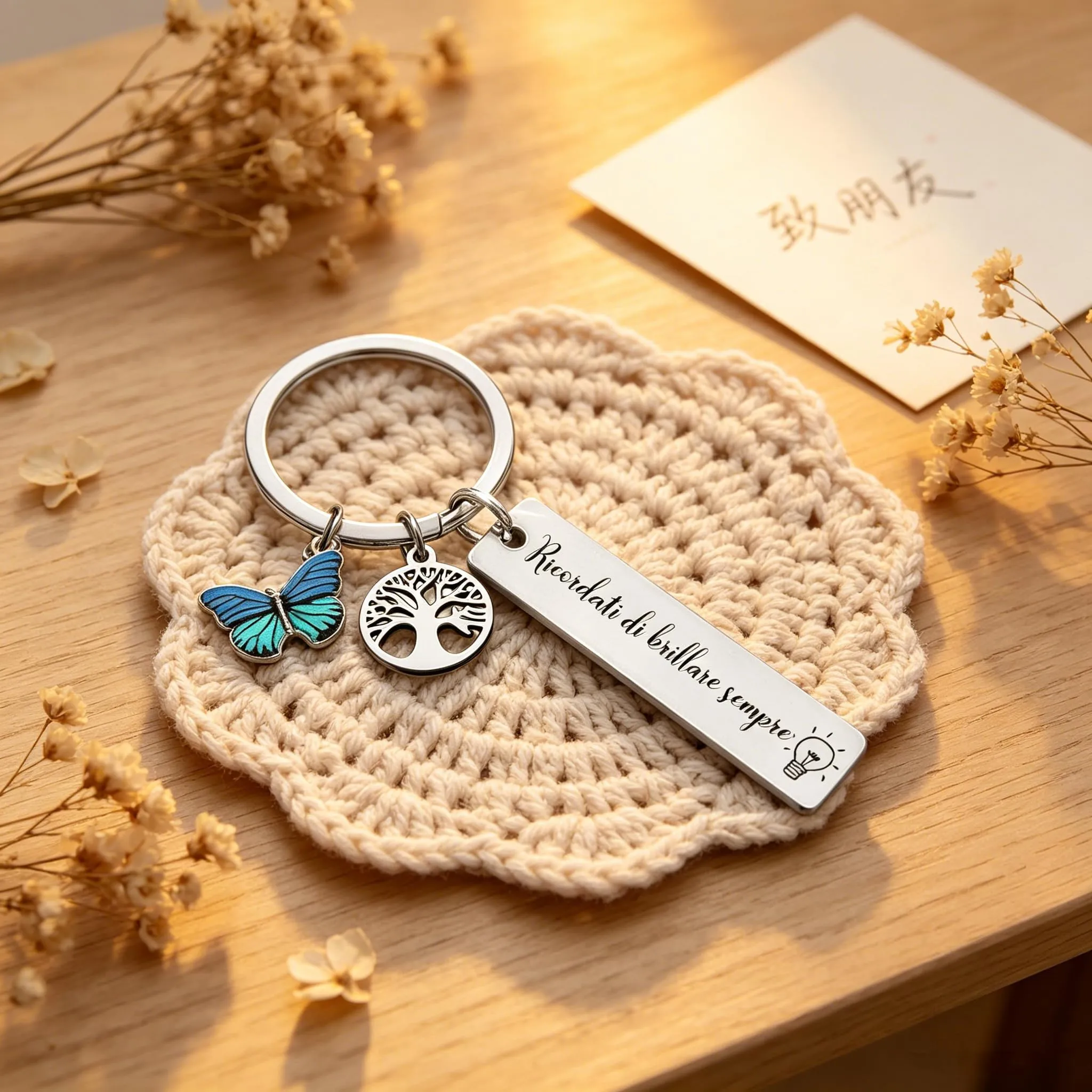 GUOYU Regali di Ispirazione Portachiavi Portafortuna Amica-Regali di Compleanno Donna,Regalo donna, Regali Ispirativi per Migliori Amiche, Colleghe, Moglie, Madre, Sorelle-Regali Natale Collega (5) - immagine 3
