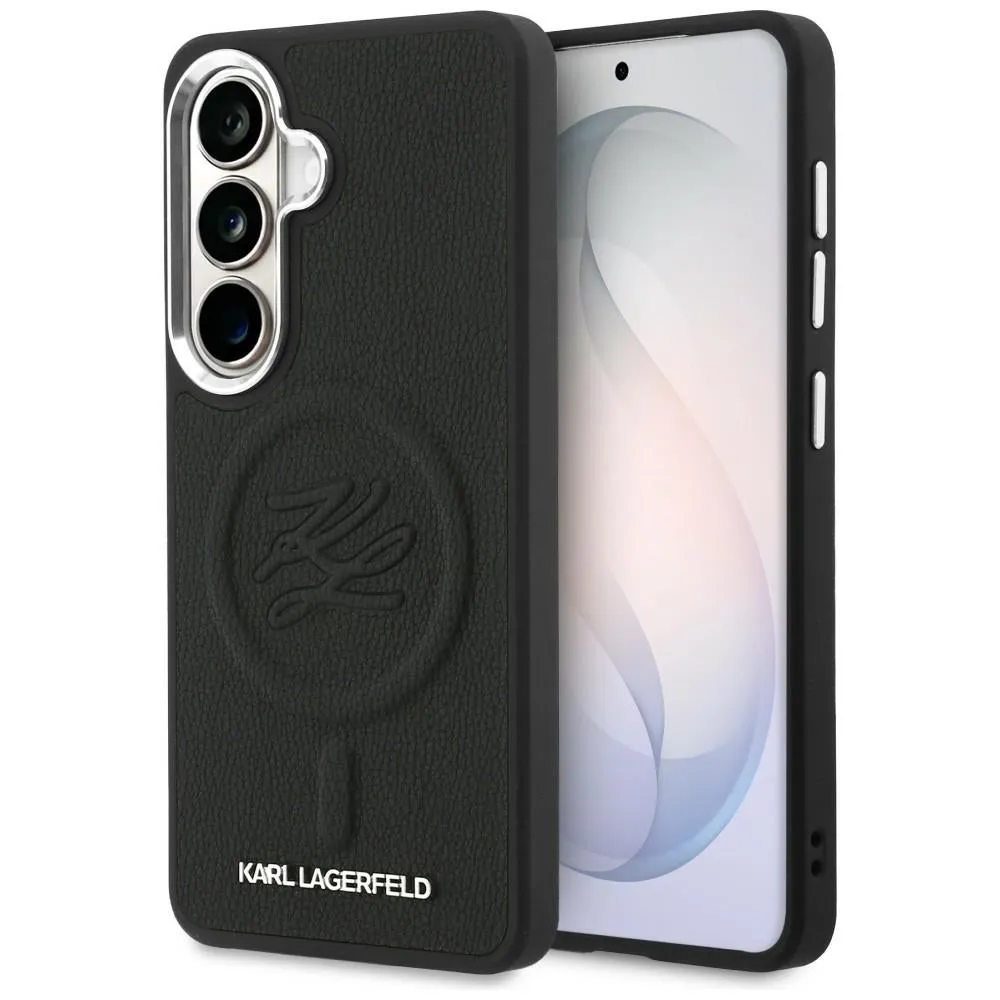 Custodia MagSafe per Samsung Galaxy S26 Plus S947, Karl Lagerfeld, Initial Logo Debossed, Nera - immagine 1