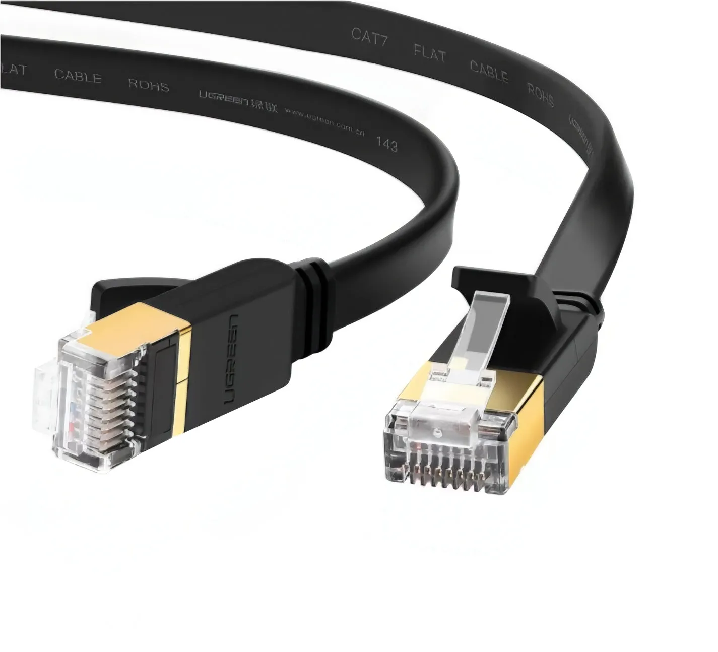 Cavo Retea UGREEN NW106 Flat, UTP, Cat7, 10m, Nero - immagine 1