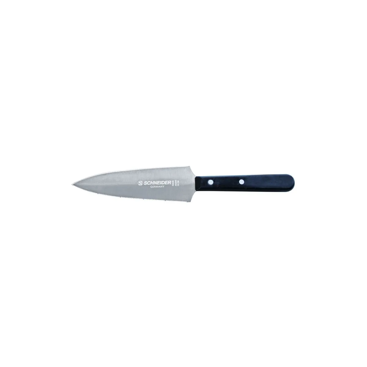 Schneider Coltello per dolci a lama liscia, bordo seghettato; lunghezza lama 16 cm, 16 cm (L); nero - immagine 1