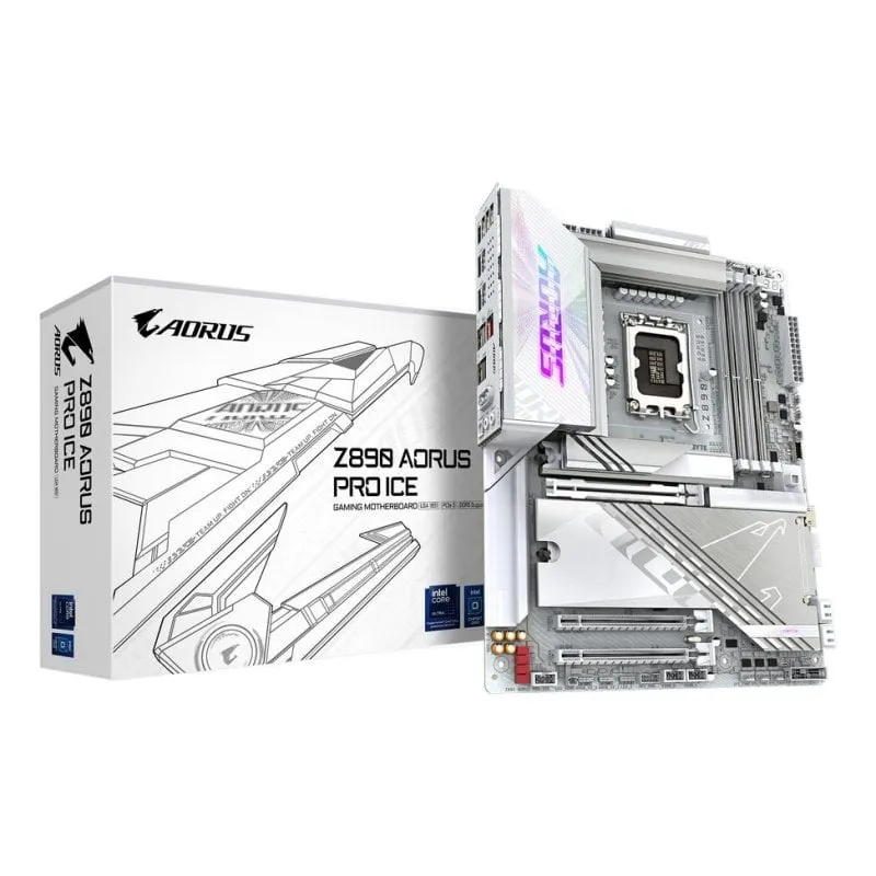 Schede Madri Gigabyte Z890 AORUS PRO ICE Z890 LGA1851 DDR5 ATX WiFi 7 Thunderbolt 4 5GbE RGB - immagine 1
