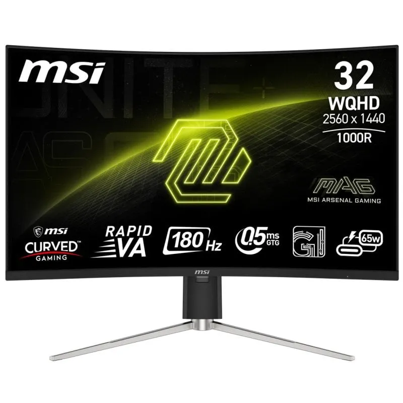 MSI MAG 325CQRF QD-E2 31,5" LED Rapid VA QHD 180Hz 0,5ms Adaptive Sync Curvo USB-C - immagine 1