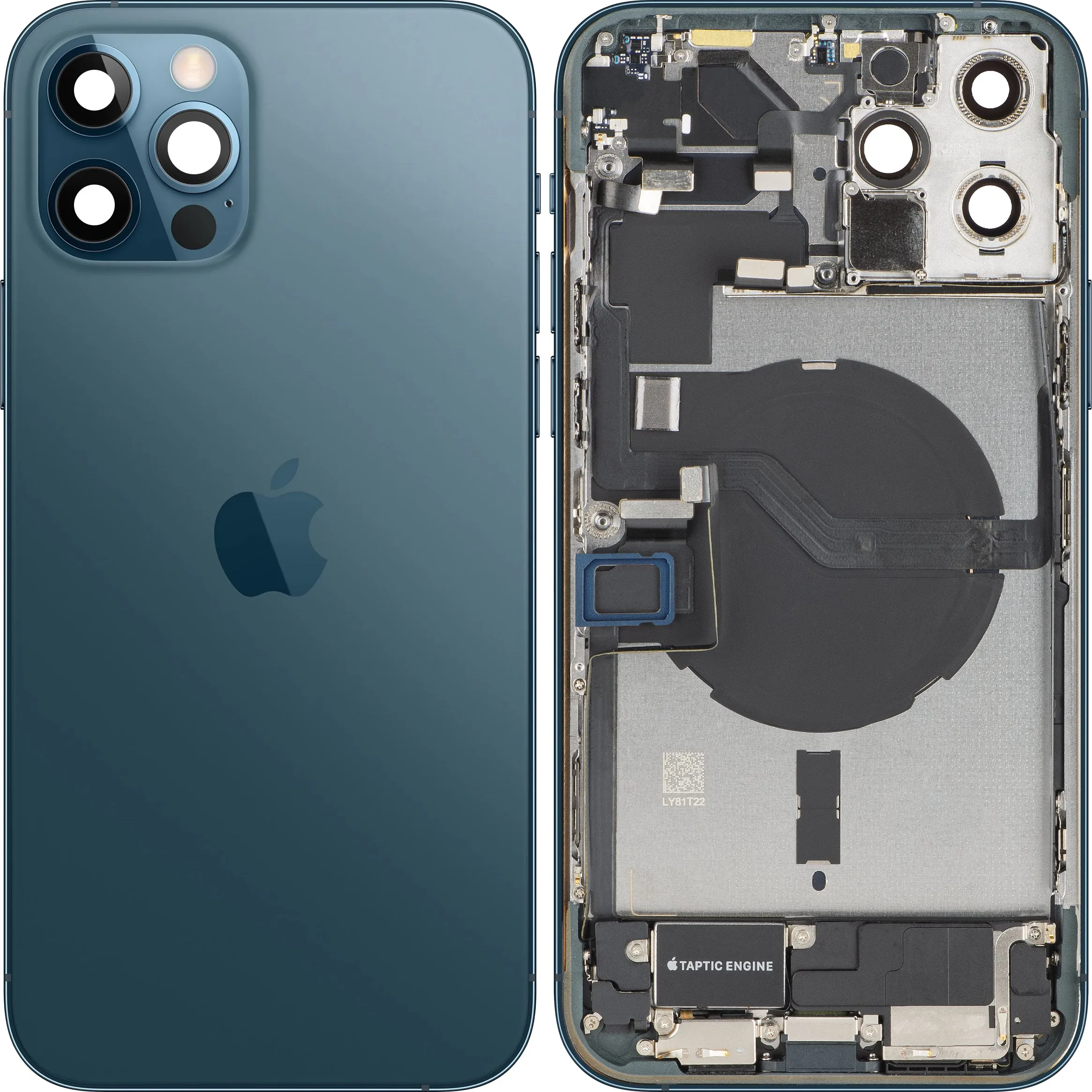 Copertura Batteria Apple iPhone 12 Pro, Con Scocca Centrale, Parti Complete, Blu (Pacific Blue), Swap Premium - immagine 1