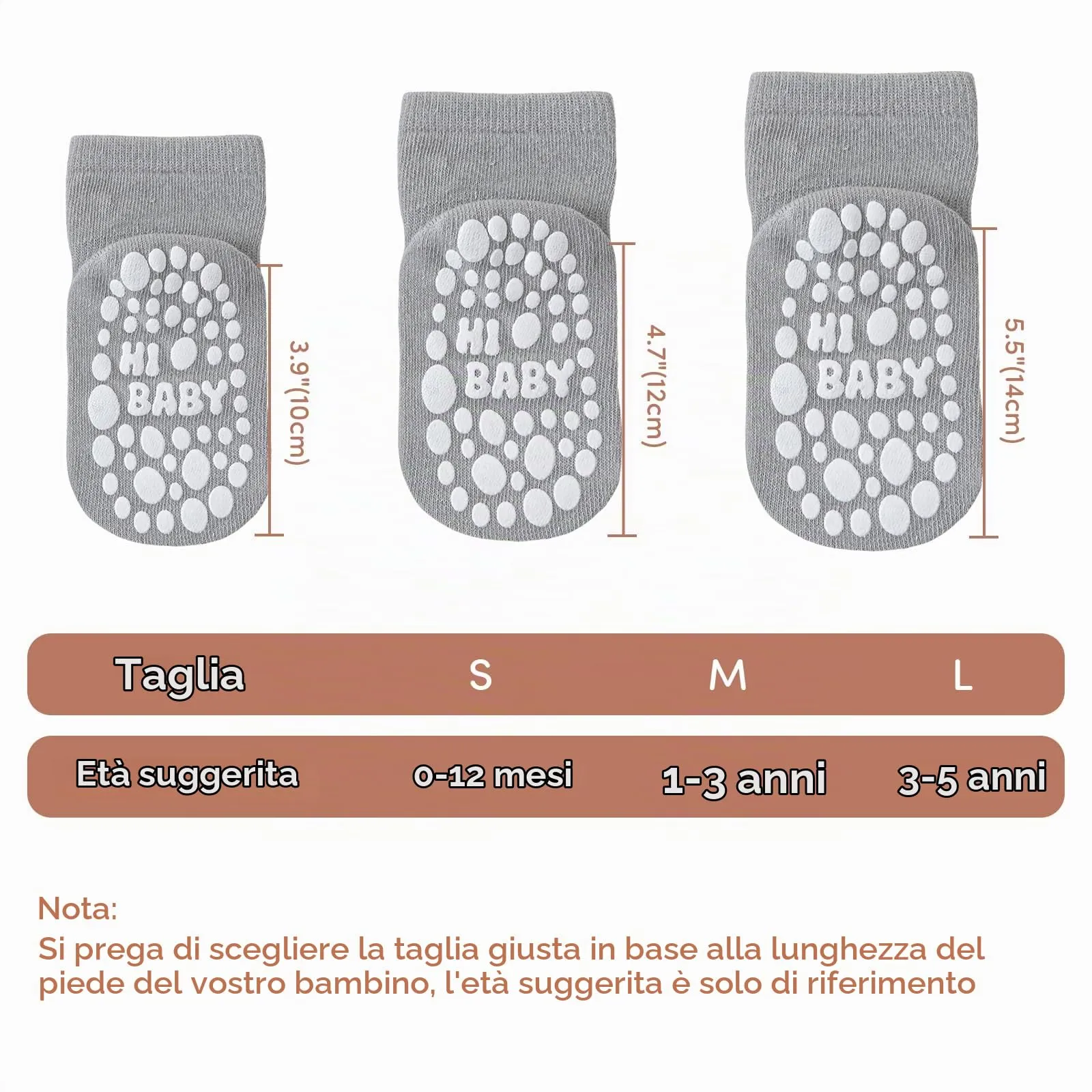 SockWaddles calzini antiscivolo bambino, 5 paia di calzini neonato in cotone traspirante con suola ABS, calze gattonanti per bambini e bambine con gatto, 1-3 anni - immagine 6