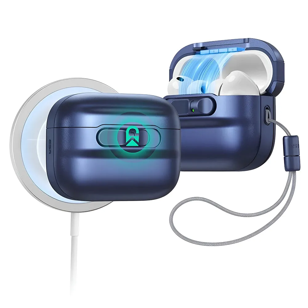 Custodia ESR Pulse Magnetic FlickLock per Apple AirPods Pro 3, Blu Navy - immagine 1