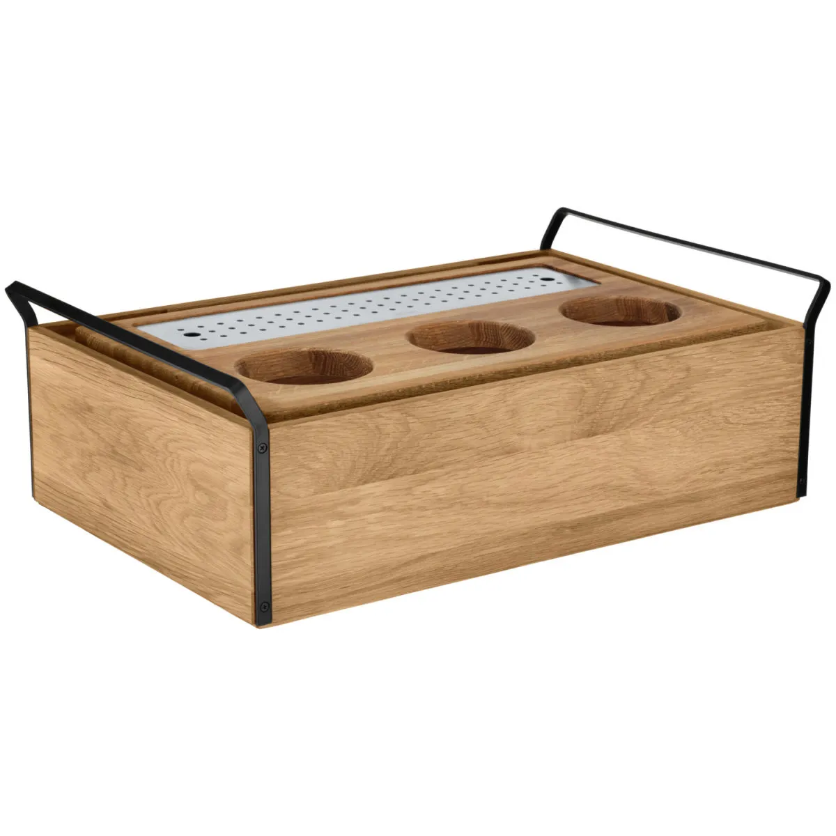 VEGA Espositore per caraffe Esino GN 1/1; GN 1/1, 61.9x38.6x20.9 cm (LxLxH); quercia/nero/acciaio inox; rettangolare - immagine 1