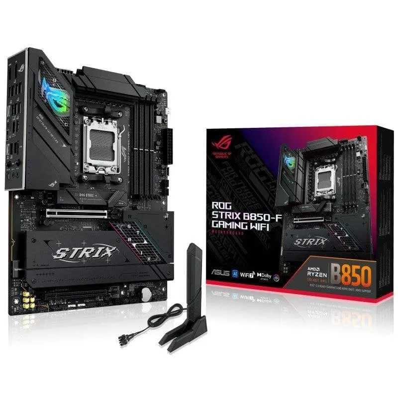 Schede Madri ASUS ROG STRIX B850-F GAMING WIFI B850 AM5 DDR5 ATX WiFi 7 RGB - immagine 1