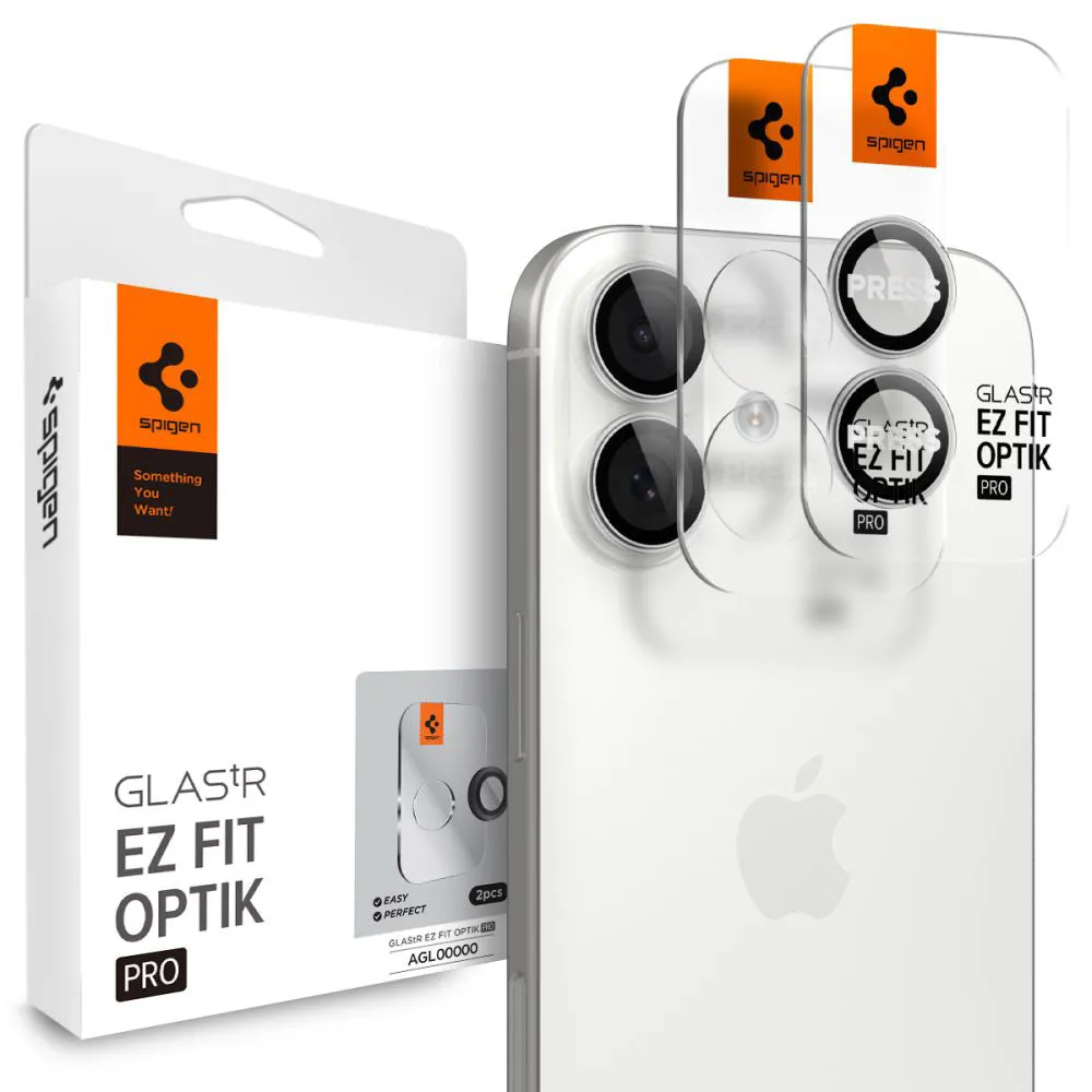 Pellicola Protettiva Posteriore Spigen GlastR EZ FIT Optik Pro per Apple iPhone 17 / 16 Plus / 16, Vetro Temperato, Set 2 pezzi, Argento - immagine 1