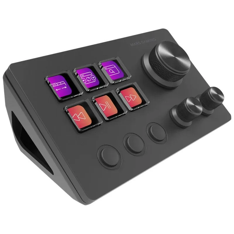 Mars Gaming MSD-TWO Compact Control Deck 6 tasti LCD personalizzabili 3 rotelle Windows MacOS Nero - immagine 1