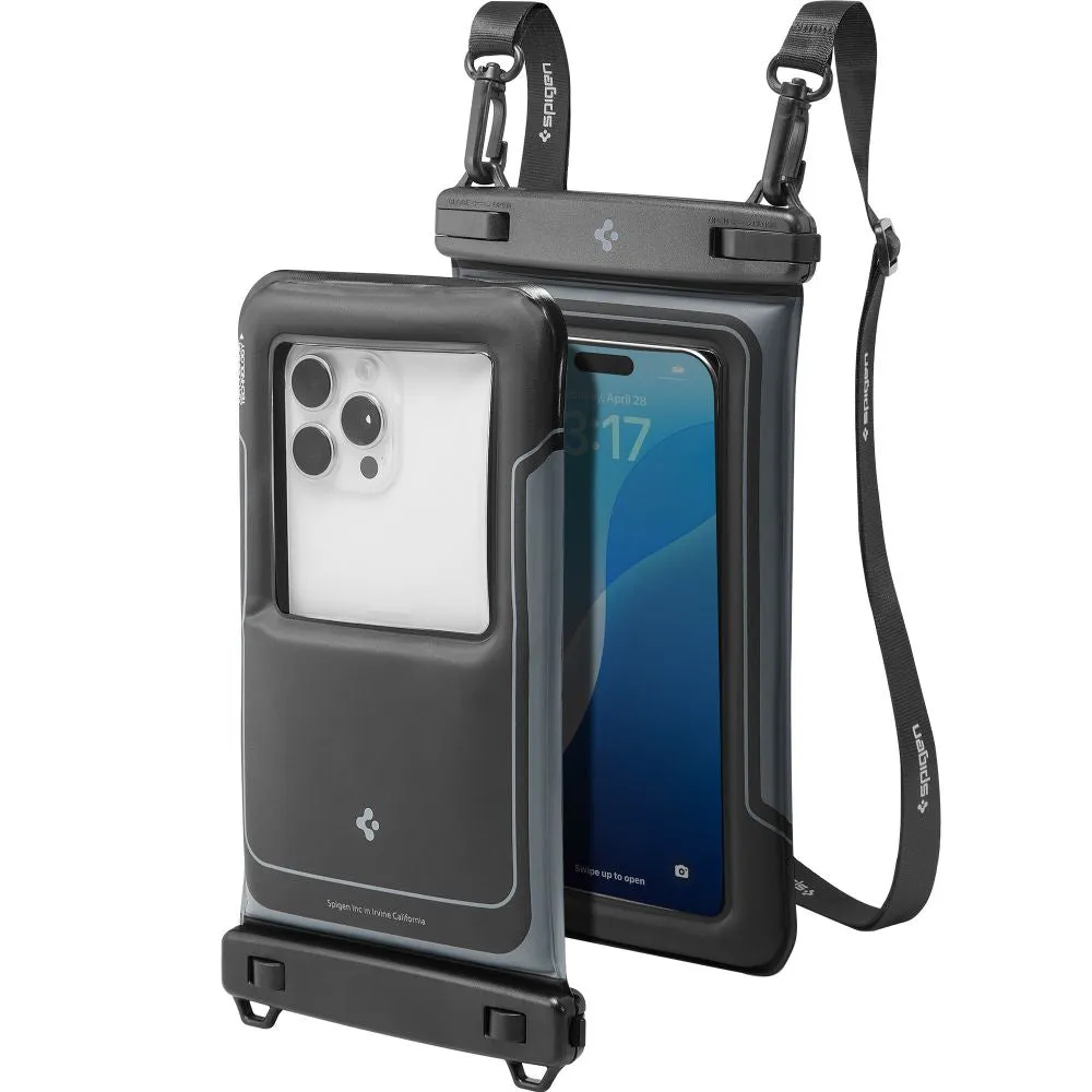 Custodia Universale Waterproof per Telefono max. 6.9inch, Spigen, A611P, Set 2 pezzi, Nera Opaca ACS09348 - immagine 1