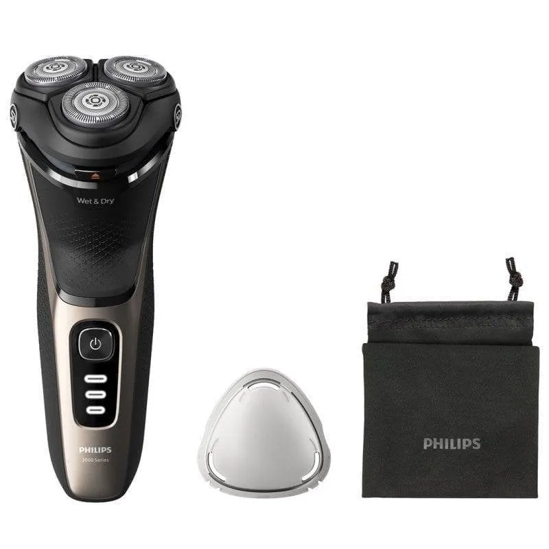 Rasoio Elettrico Viso Philips S3242/12 Senza Filo 60min Funzionamento a Umido 3 Testine Ricarica Rapida - immagine 1