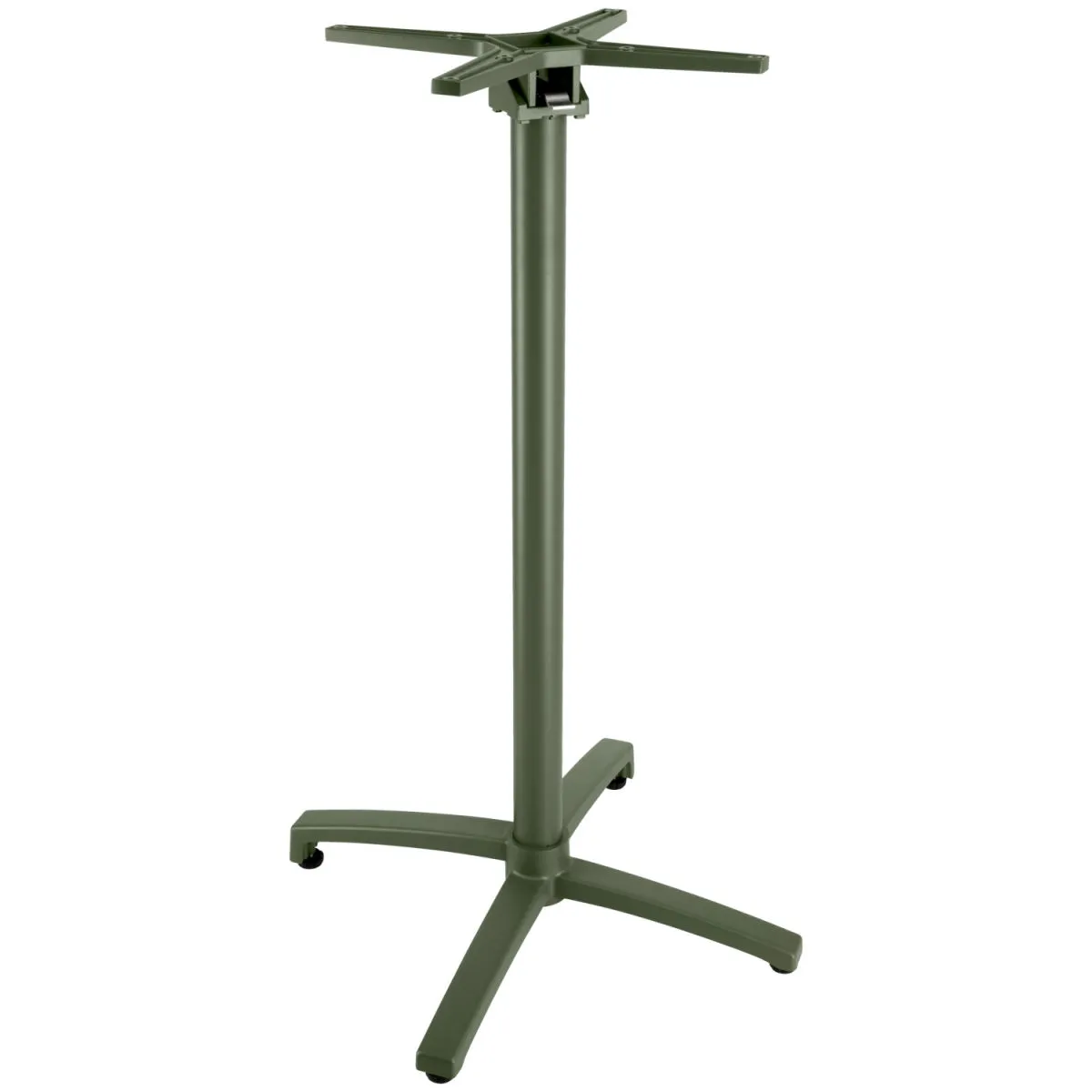 VEGA Base per tavolo alto da esterno Alu pieghevole; 66x66x108 cm (LxLxH); verde oliva - immagine 1