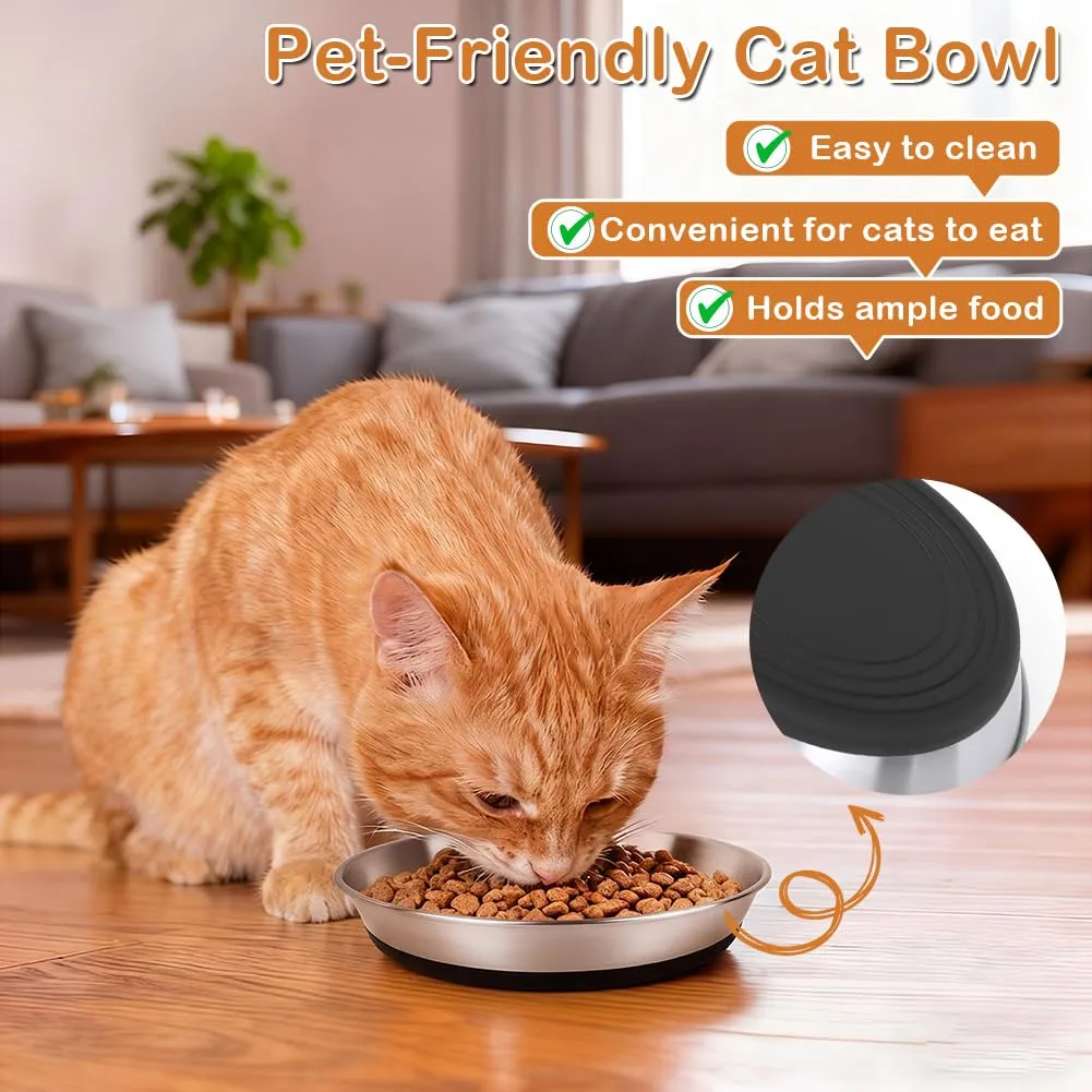 Alaoo 2 Pezzi Ciotole per Gatti in Acciaio Inox, 15 cm - immagine 4
