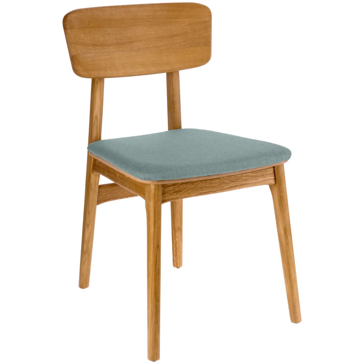 2x VEGA Sedia Yorin in tessuto; 47x55x82 cm (LxPxH); seduta blu chiaro, struttura marrone; 2 pz. / Pacco - immagine 1