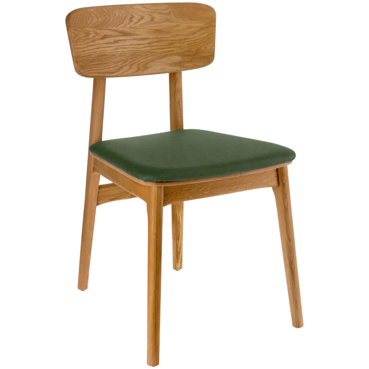 2x VEGA Sedia Yorin in tessuto; 47x55x82 cm (LxPxH); seduta verde, struttura marrone; 2 pz. / Pacco - immagine 1