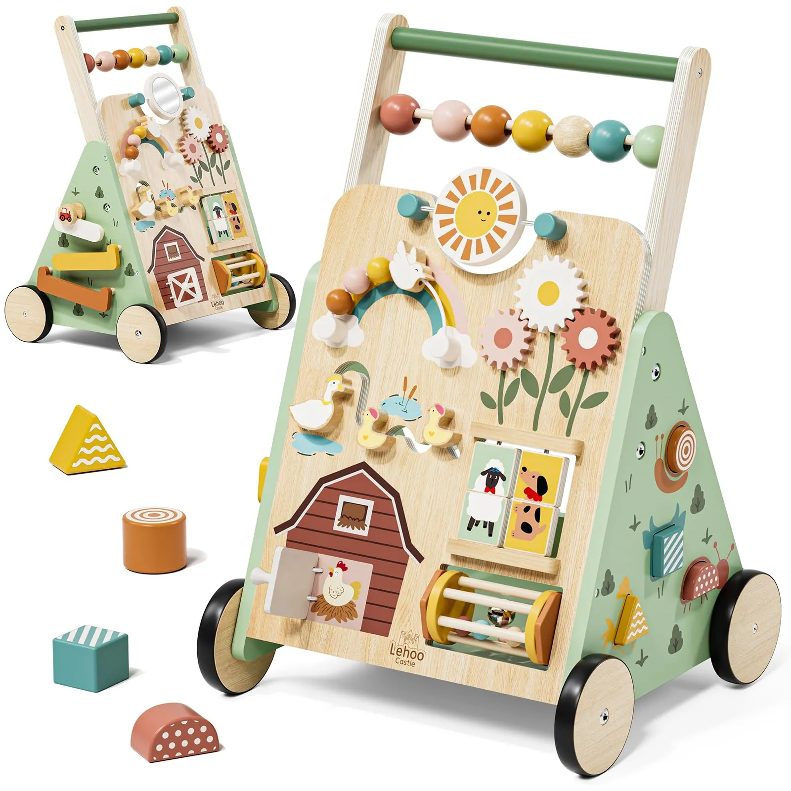 Carrello Primi Passi Legno, Girello per Bambini, Giochi Bambini 1 Anno - immagine 1