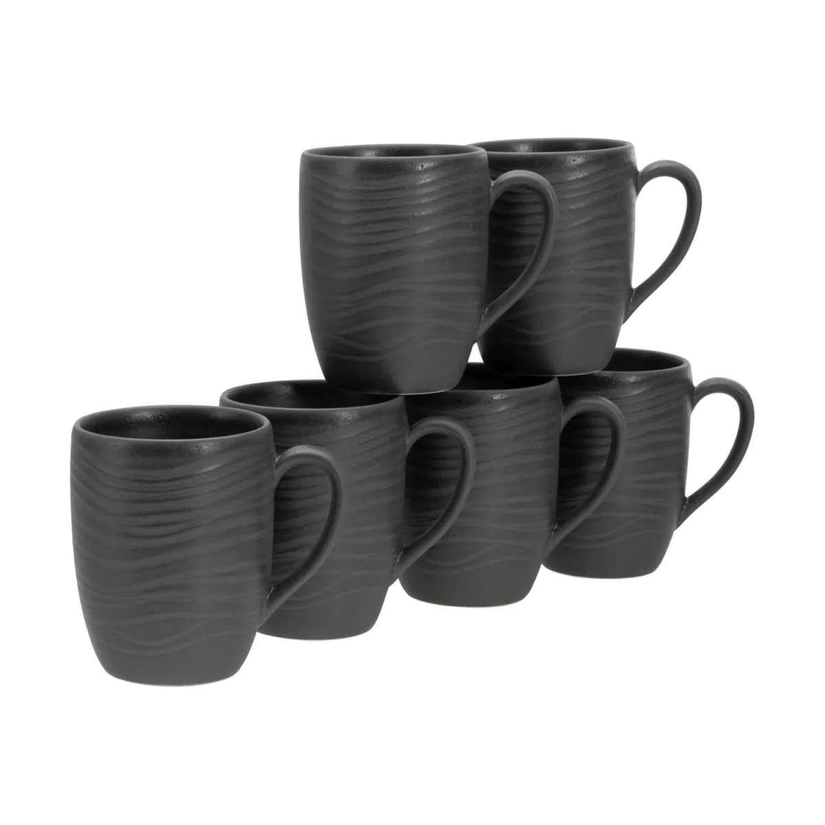 6x CreaTable Lava Stone nero - tazza da caffè 30 cl set di 6; 300 ml, 8x8x10 cm (LxLxH); nero; 6 pz. / Pacco - immagine 1