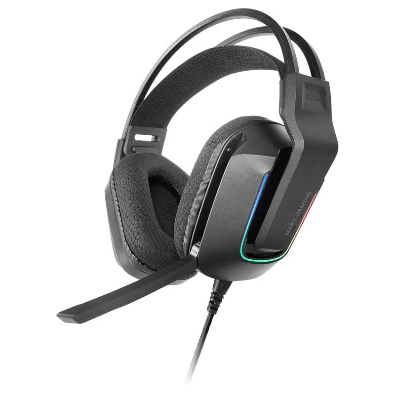 Mars Gaming MH-STRIKE Cuffie ergonomiche FRGB Driver arcobaleno Microfono al neodimio da 50 mm Nero - immagine 1