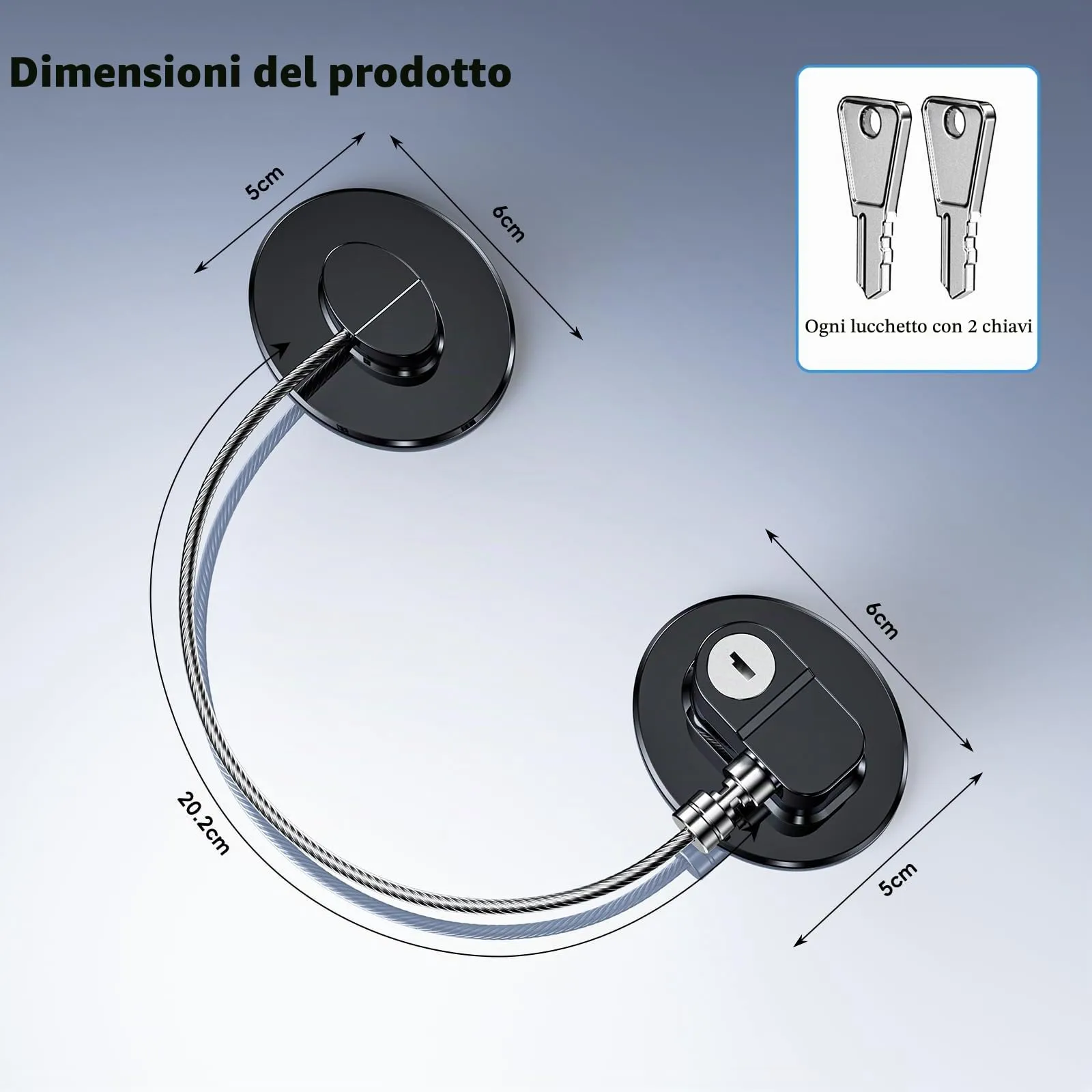 2 Pezzi Blocca Bambini con 4 Chiavi per Frigorifero e Cassetti, Blocca Chiusura Cassetti con Potente Adesivo, Sicurezza Chiudi Cassetti Bambini per Frigorifero Armadietto, Cassetto - immagine 6