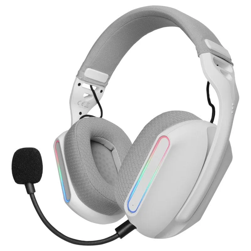 Mars Gaming MHW-PRO Cuffie wireless 7.1 ARGB Flow Bluetooth 5.3 Doppio microfono Bianco - immagine 1