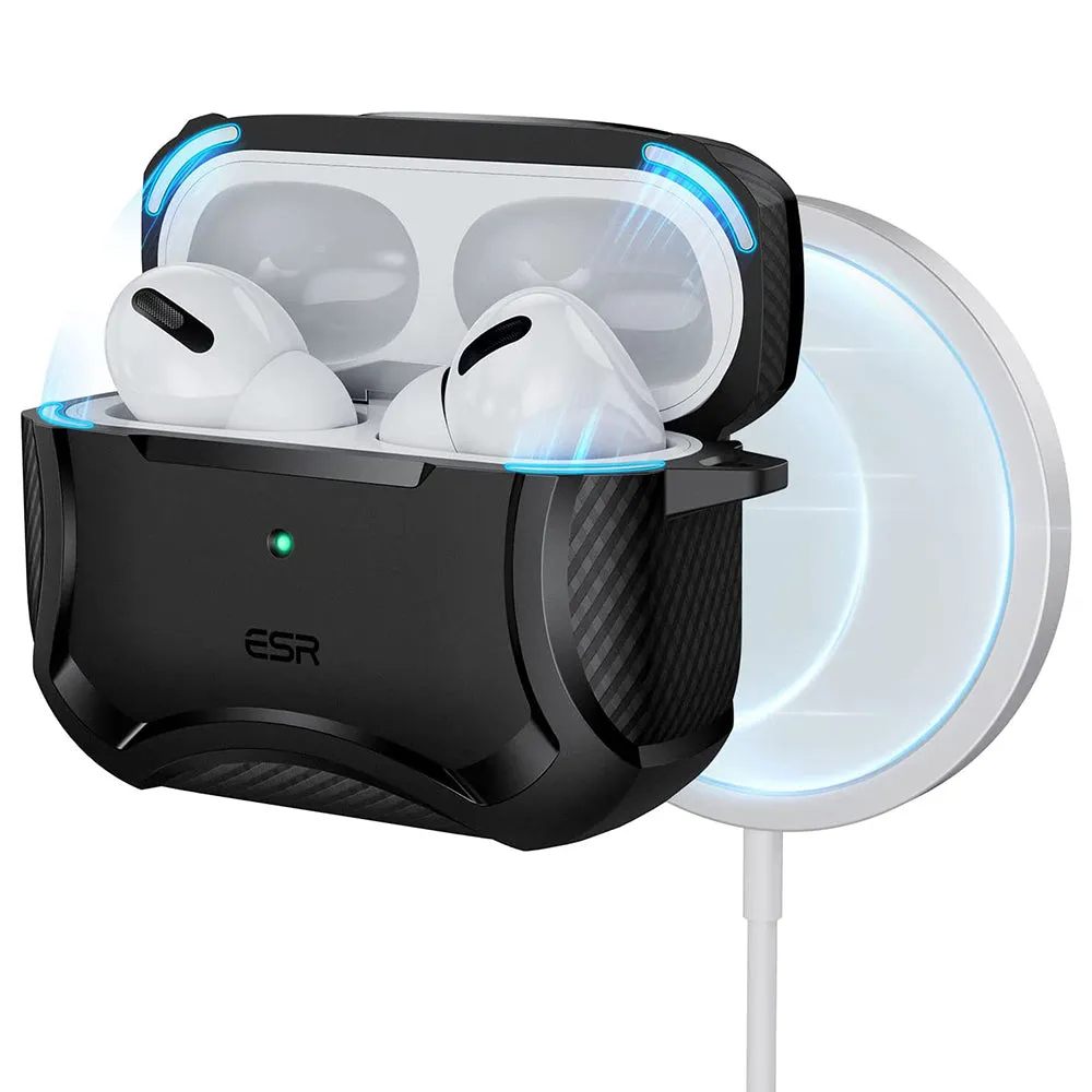 Custodia ESR Cyber Armor Tough per Apple AirPods Pro Series, Nera - immagine 1