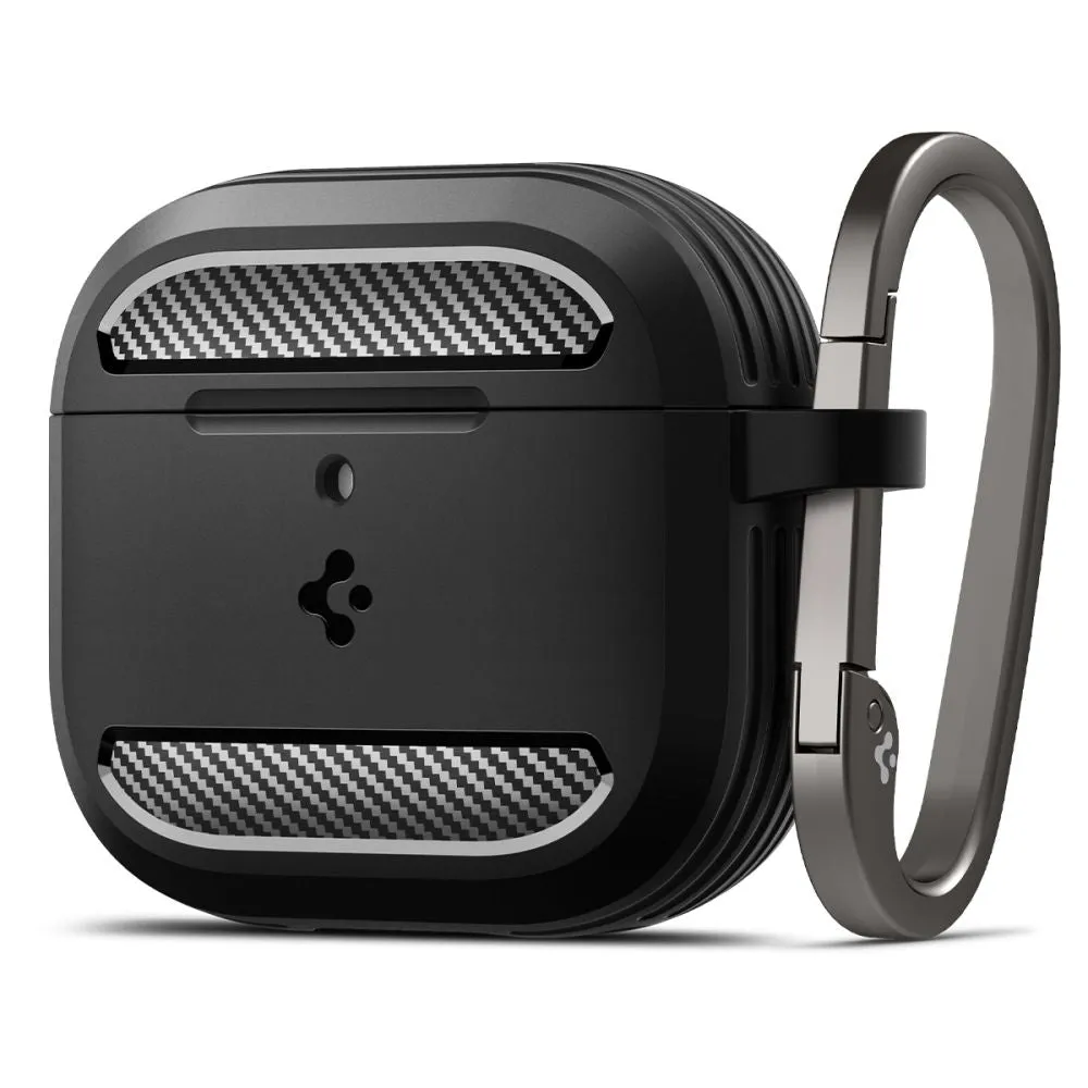 Custodia Spigen Rugged Armor per Apple AirPods 4, Nera Opaca ACS08642 - immagine 1