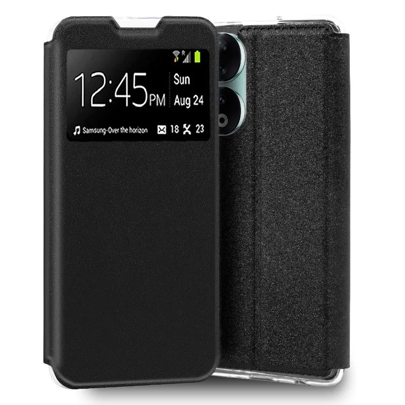 Custodia Flip Cover nera semplice e alla moda per Honor 90 5G - immagine 1