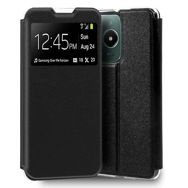 Custodia Flip Cover Nera Semplice e Cool per Realme C61/C63 - immagine 1