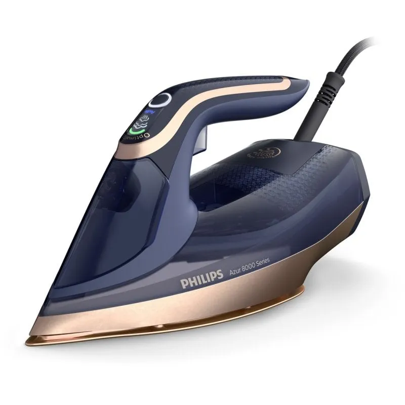 Philips DST8050/20 ferro da stiro Ferro a vapore Piastra soletta SteamGlide Elite 3000 W Blu, Oro - immagine 1
