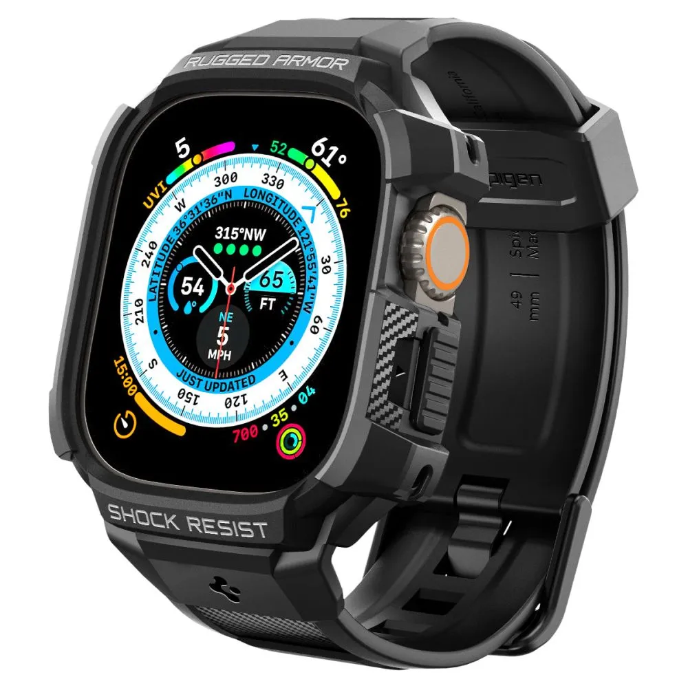 Custodia Spigen Rugged Armor Pro per Apple Watch Ultra Series, Nera ACS05460 - immagine 1