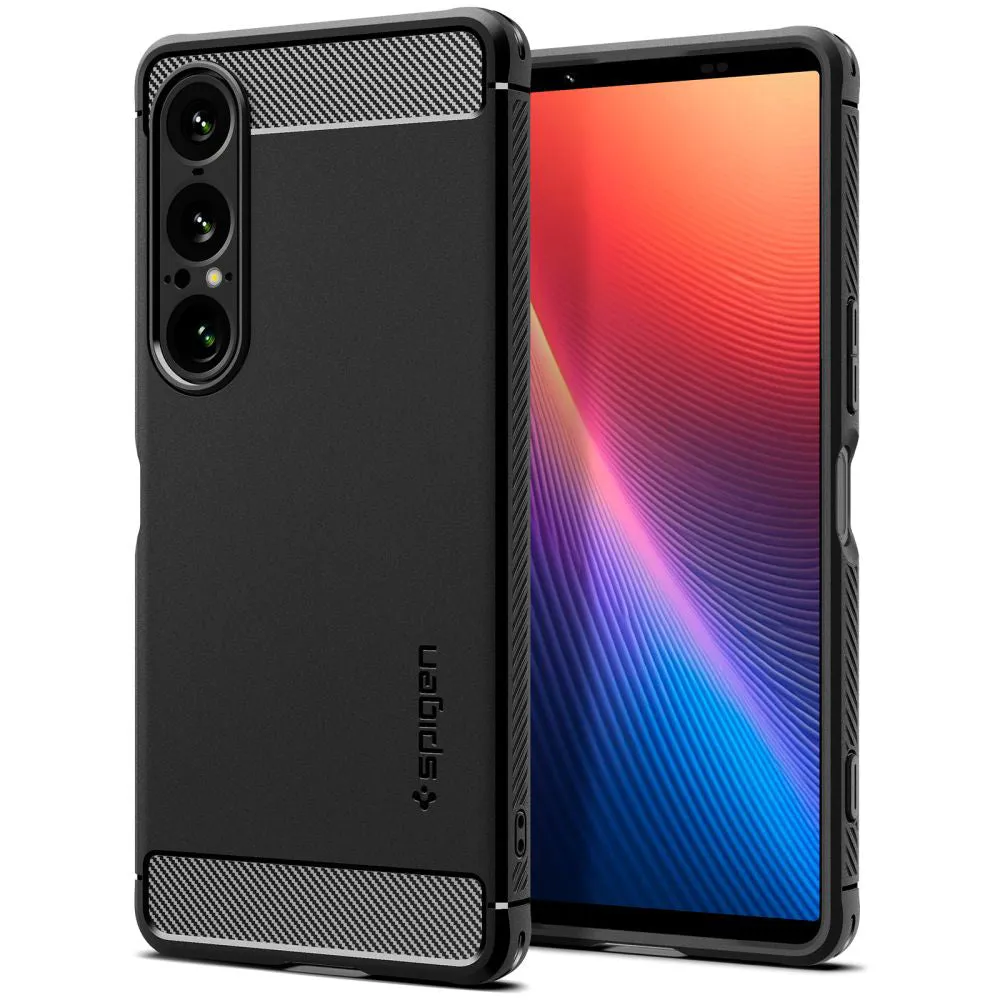 Custodia per Sony Xperia 1 VII, Spigen, Rugged Armor, Nera Opaca ACS09591 - immagine 1