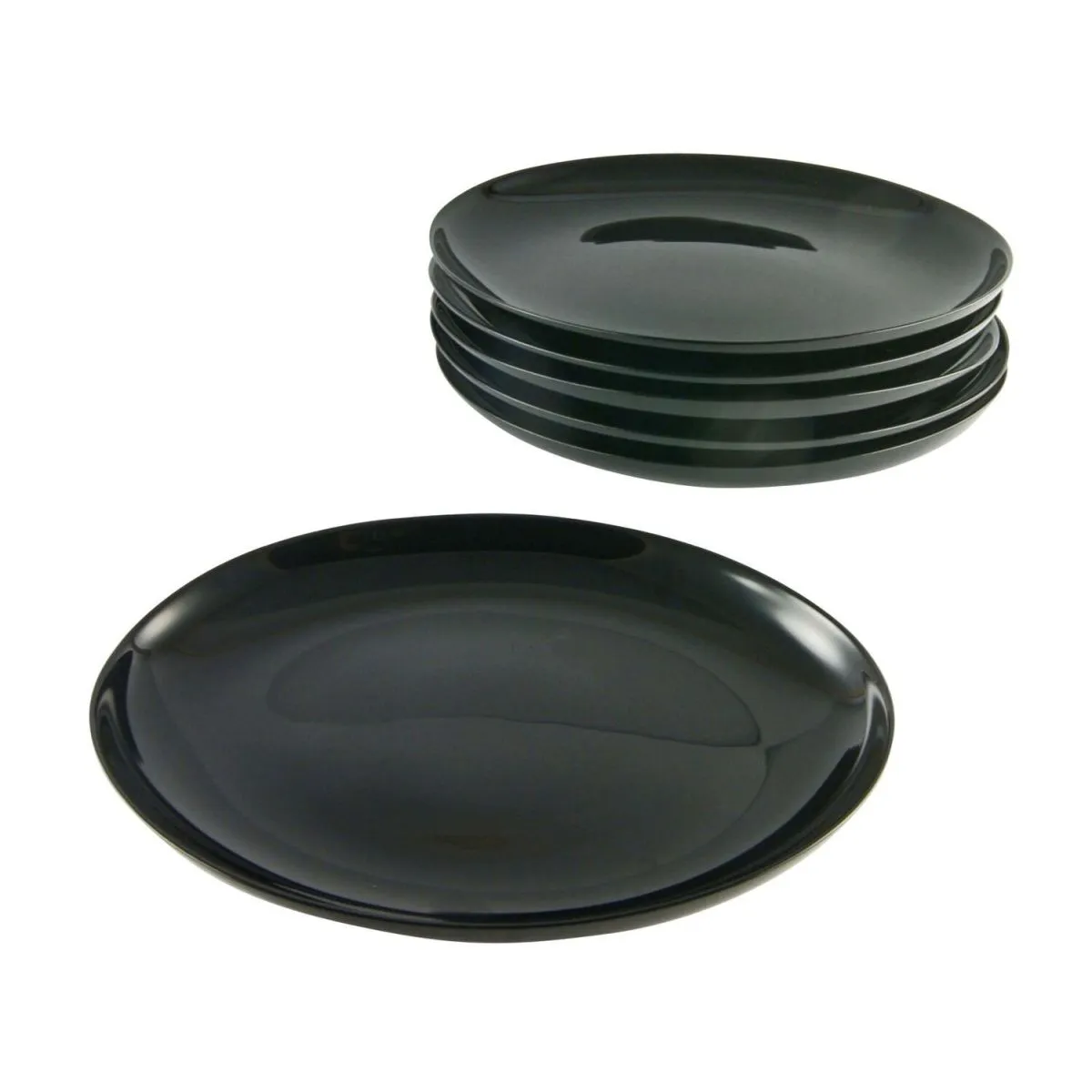 6x CreaTable Italy Party nero - piatto da barbecue 33 cm 6 pezzi; 33x3 cm (ØxH); nero; ovale; 6 pz. / Pacco - immagine 1