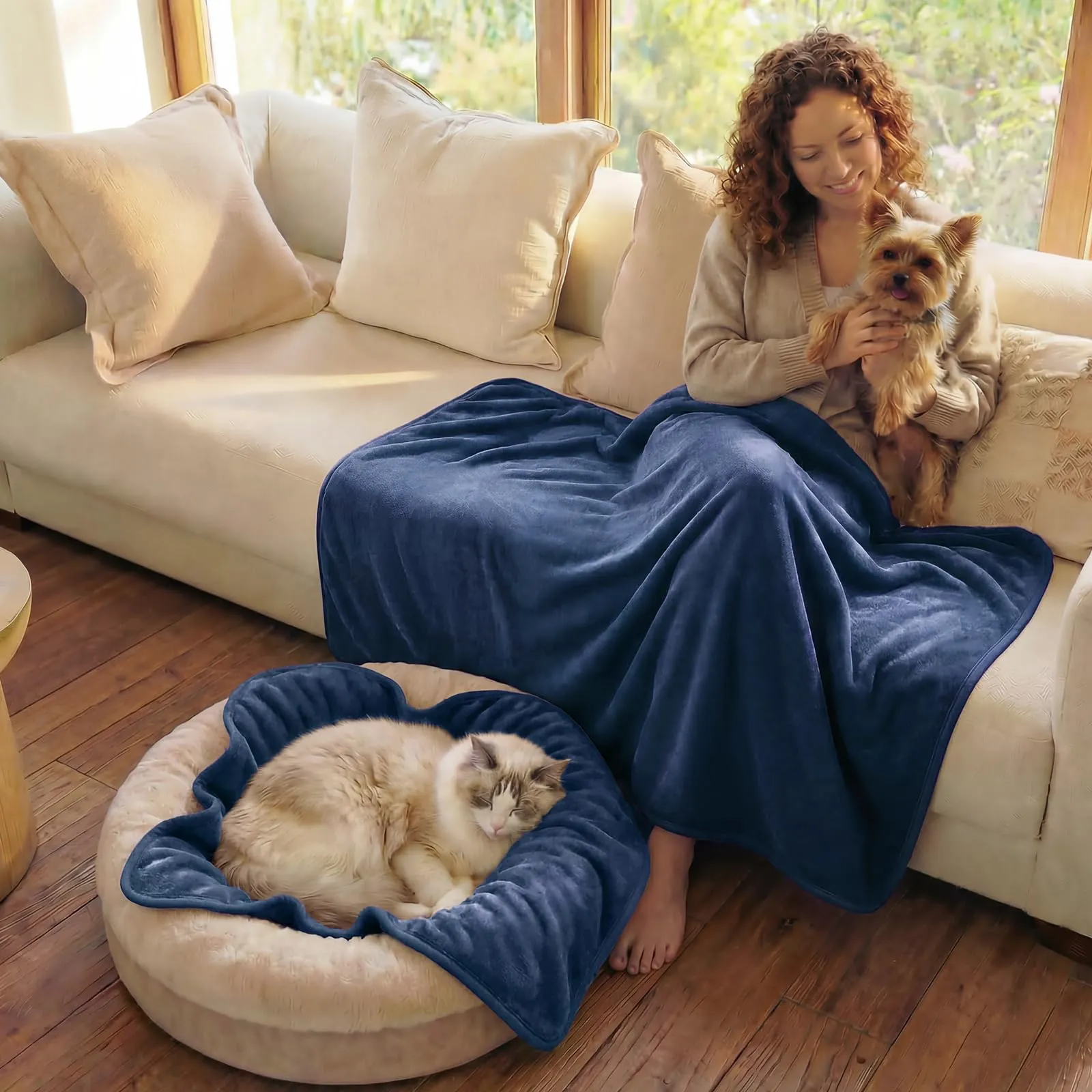 Luciphia Coperta per Cani e Gatti Impermeabile Reversibile, Sherpa in Pile, per Divano - immagine 6