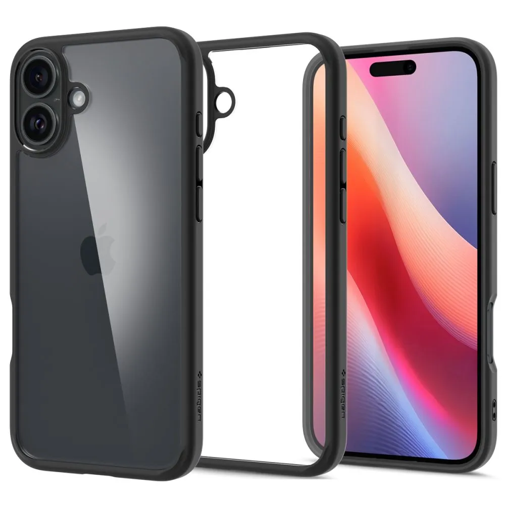 Custodia per Apple iPhone 16, Spigen, Ultra Hybrid, Nero Opaco ACS08201 - immagine 1