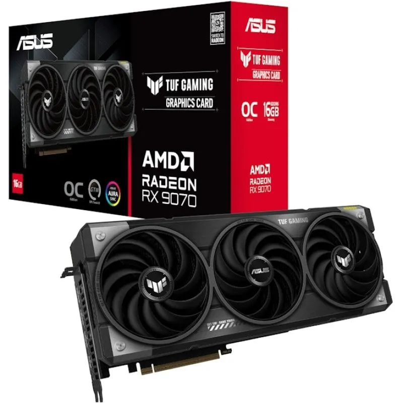 Scheda grafica ASUS TUF Gaming AMD Radeon RX 9070 OC da 16 GB GDDR6 FSR 4 - immagine 1