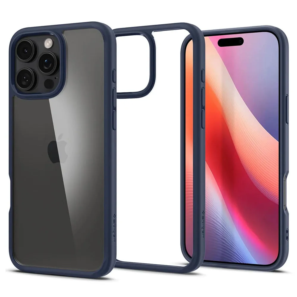Custodia per Apple iPhone 16 Pro Max, Spigen, Ultra Hybrid, Blu Navy ACS07997 - immagine 1
