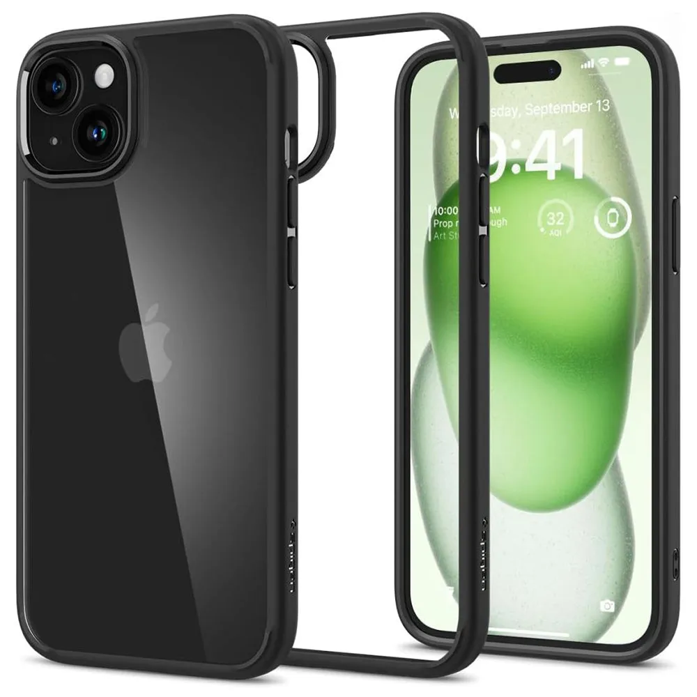 Custodia per Apple iPhone 15 Plus, Spigen, Ultra Hybrid, Nero Opaco ACS06657 - immagine 1