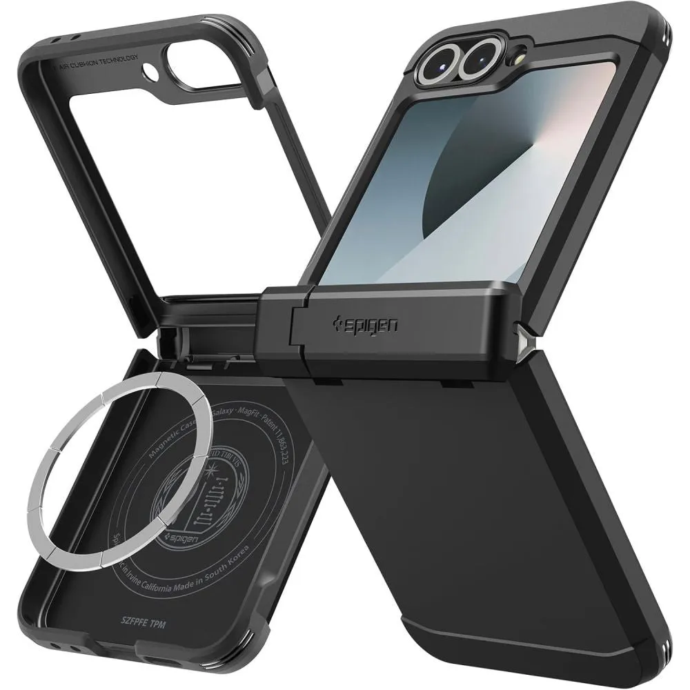 Custodia MagSafe per Samsung Galaxy Z Flip7 FE F761 / Z Flip6 F741, Spigen, Tough Armor Pro, Nera ACS09807 - immagine 1