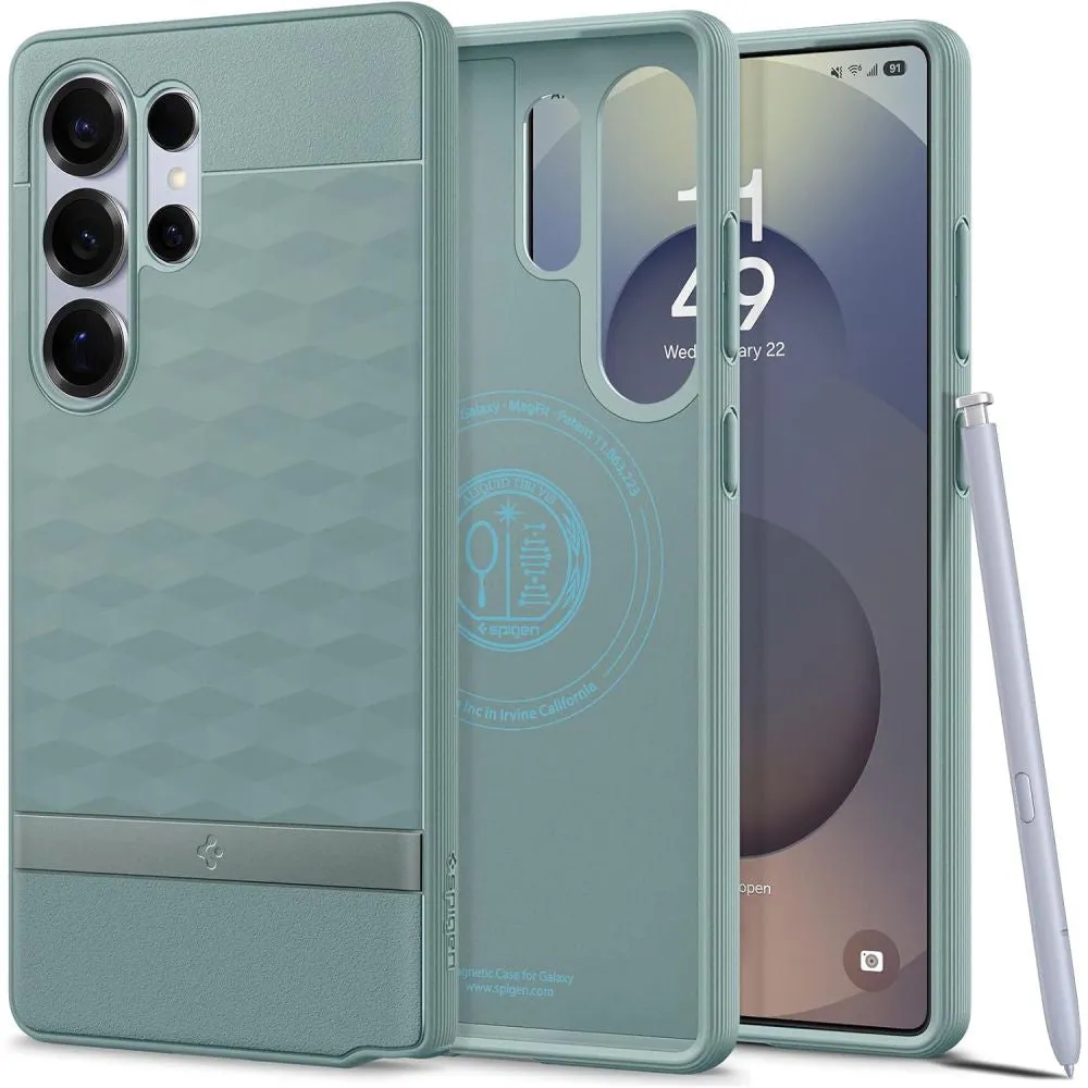 Custodia MagSafe per Samsung Galaxy S25 Ultra S938, Spigen, Caseology Parallax, Verde ACS09053 - immagine 1