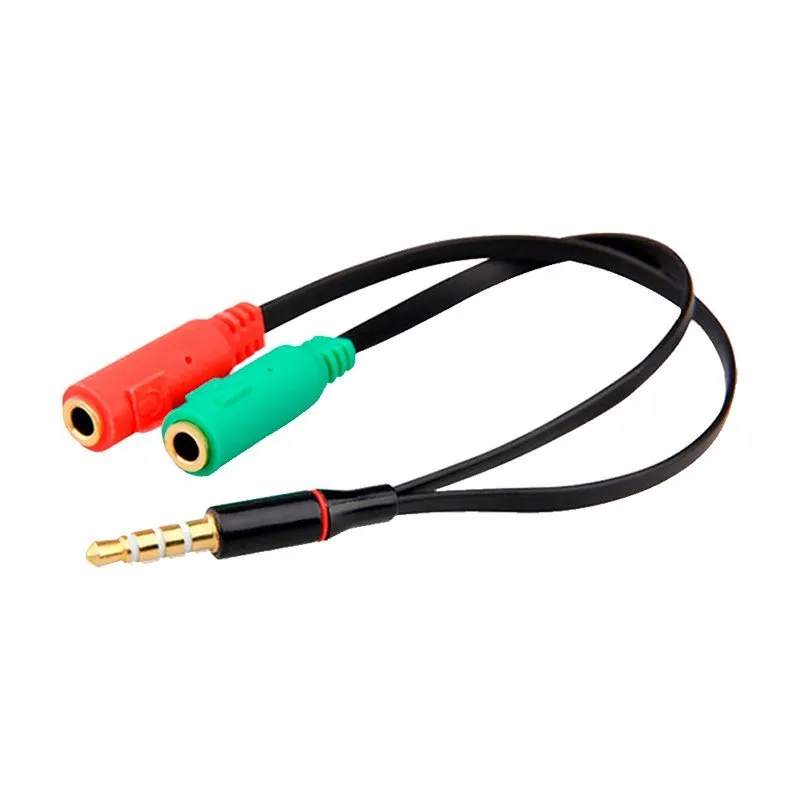 Adattatore doppio ingresso Cool per jack ausiliario da 3,5 mm universale 20 cm nero - immagine 1