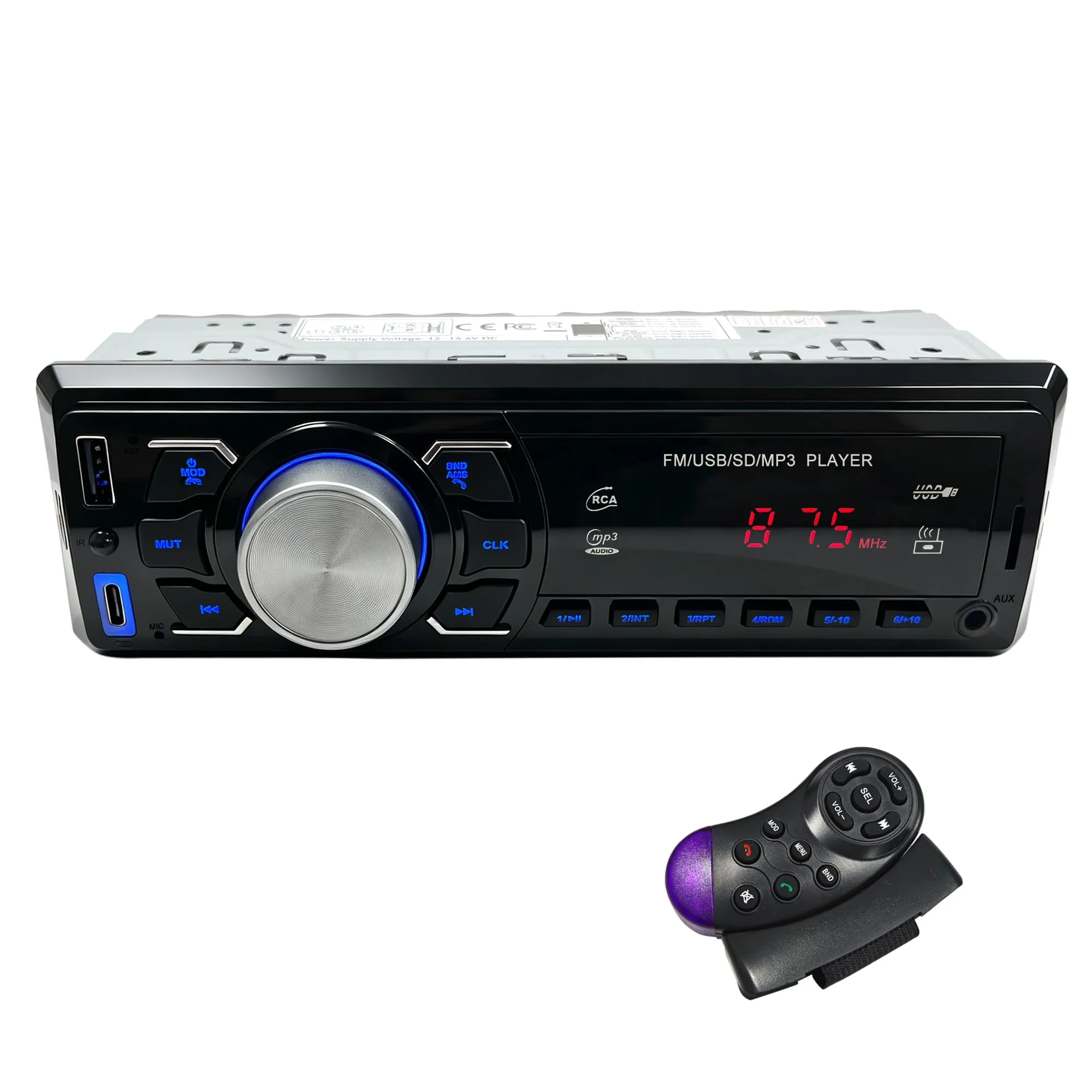 Autoradio Bluetooth 1 DIN, Stereo Auto Bluetooth Vivavoce/Radio FM/USB/AUX - immagine 1