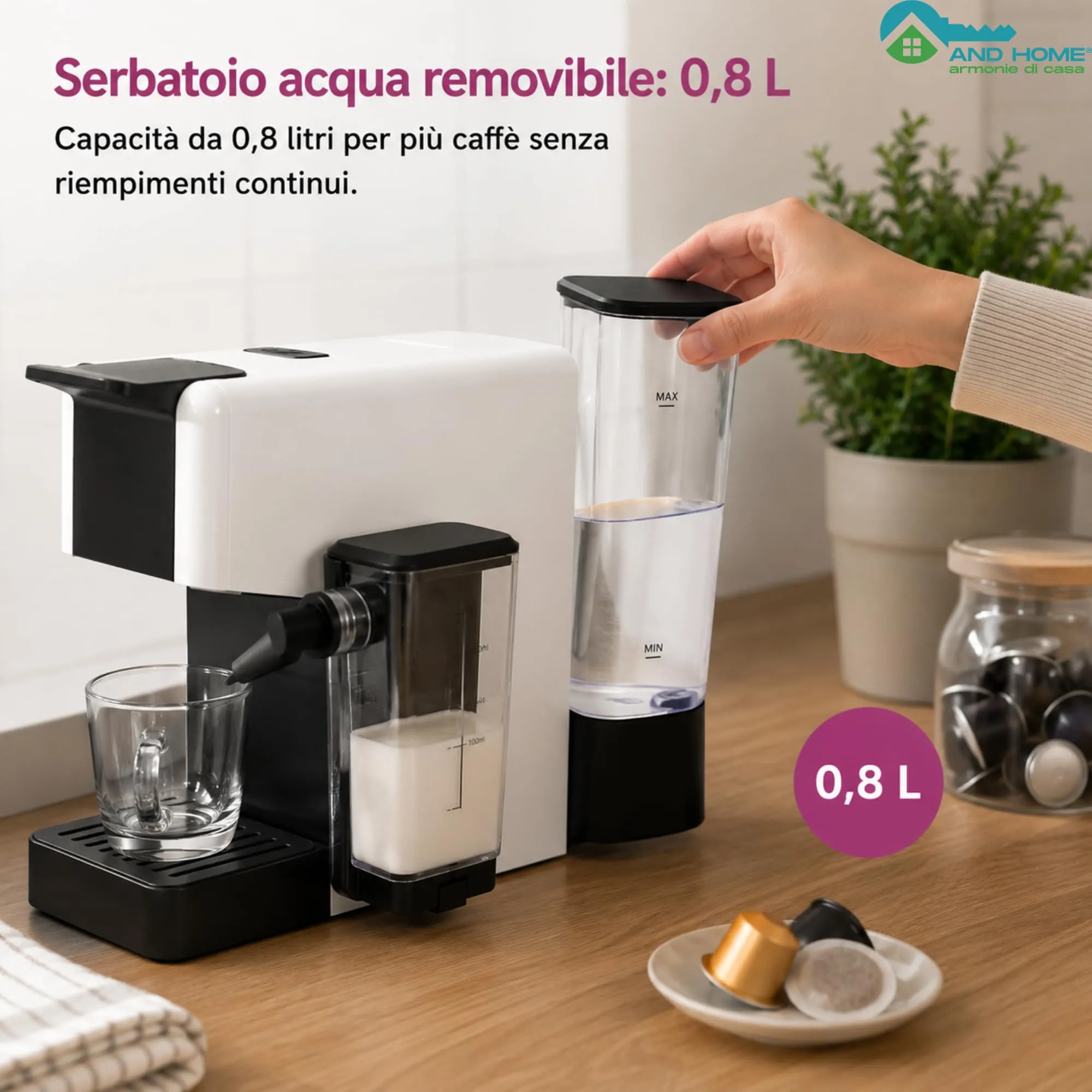 Macchina Caffè + Montalatte, USALA CON: Capsule Compatibili Con DolceGusto, - immagine 3