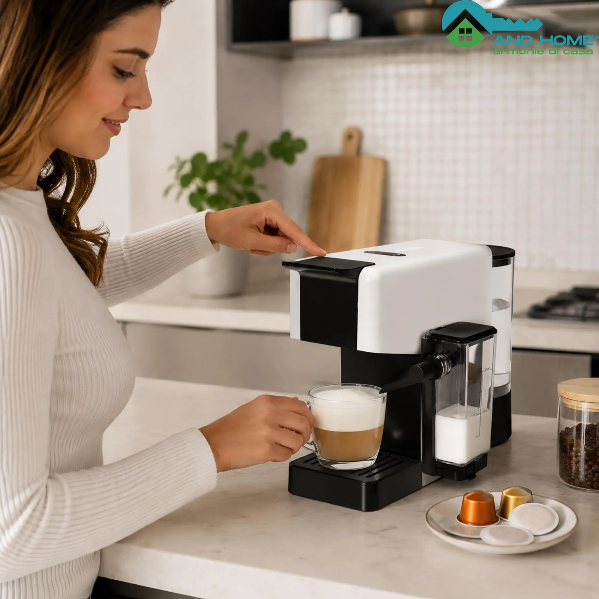 Macchina Caffè + Montalatte, USALA CON: Capsule Compatibili Con DolceGusto, - immagine 9